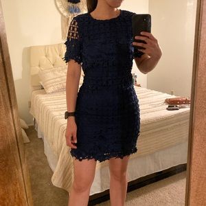 Navy blue crochet dress